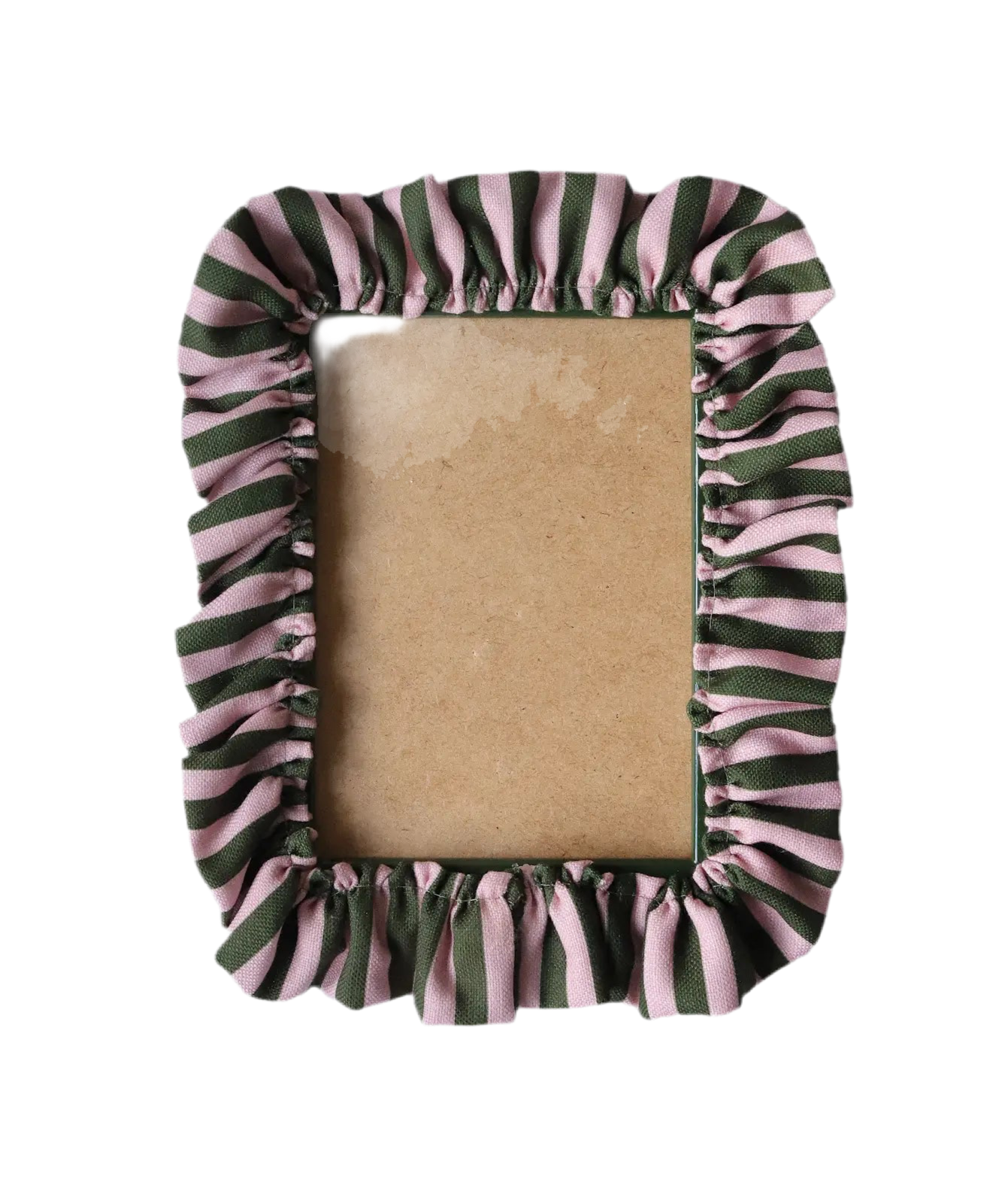 Bertola Home, Dark Olive & Rose Stripe Ruffle Frame