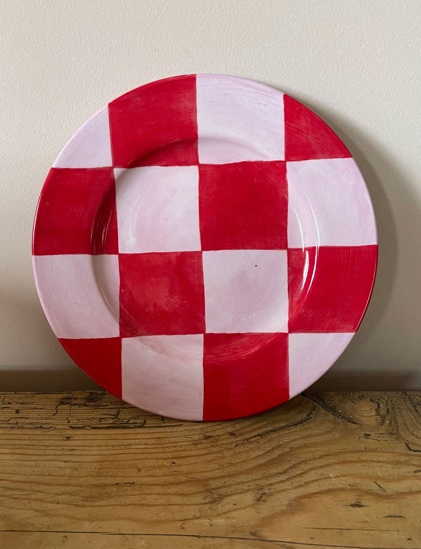 The Silo Collective, Big Checkmate Plate, Red & Pink