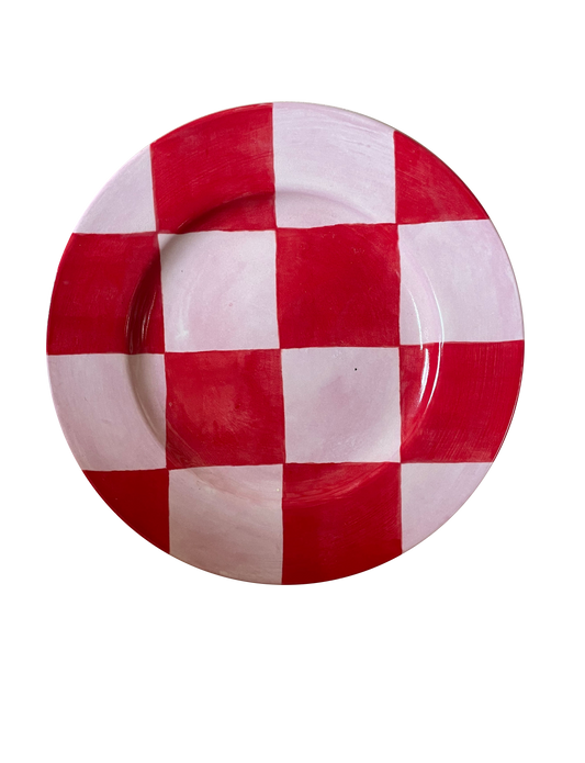 The Silo Collective, Big Checkmate Plate, Red & Pink