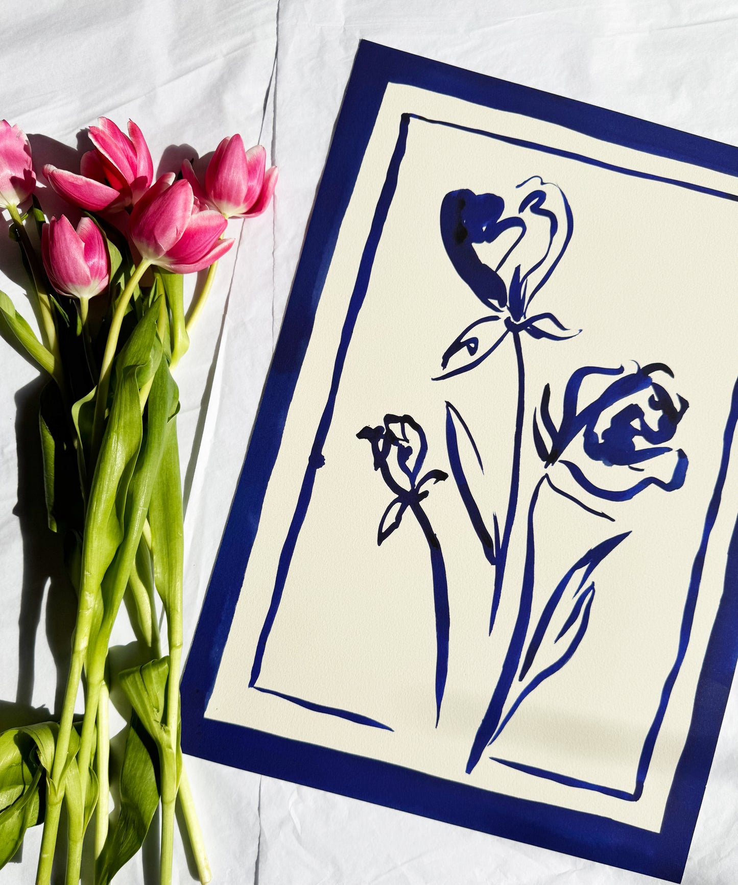 The Good Life Home, Blue Roses- Floral Art Print