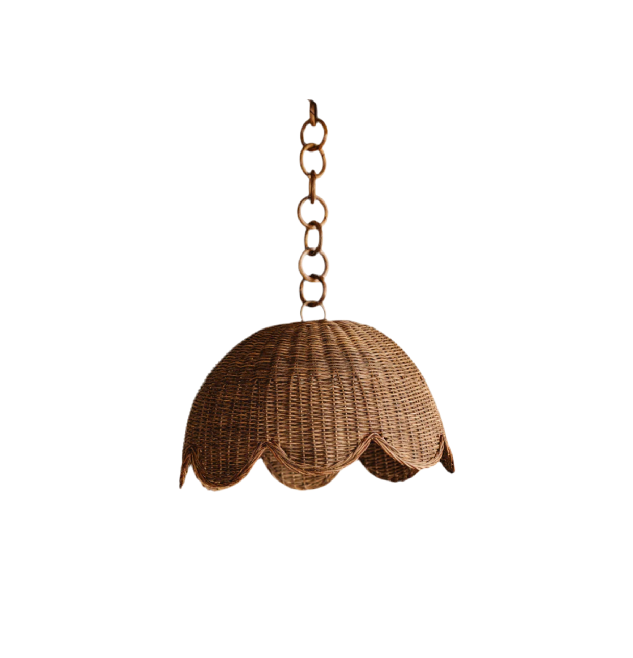 Hastshilp Etta Scalloped Pendant Shade Medium (Teak)