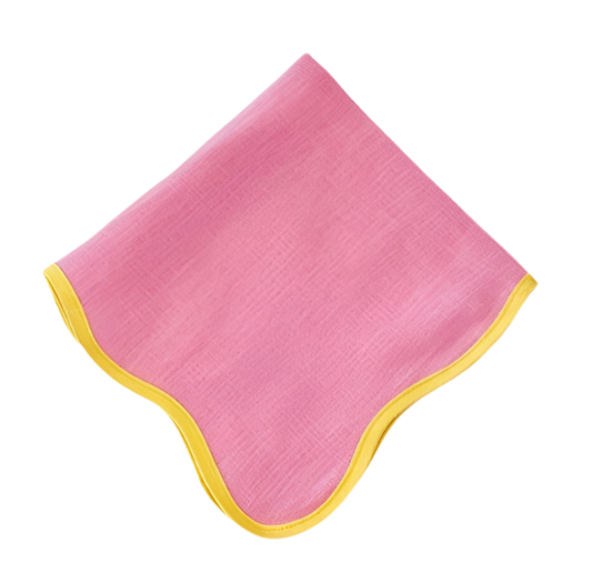 Pink and Yellow Scalloped Napkin