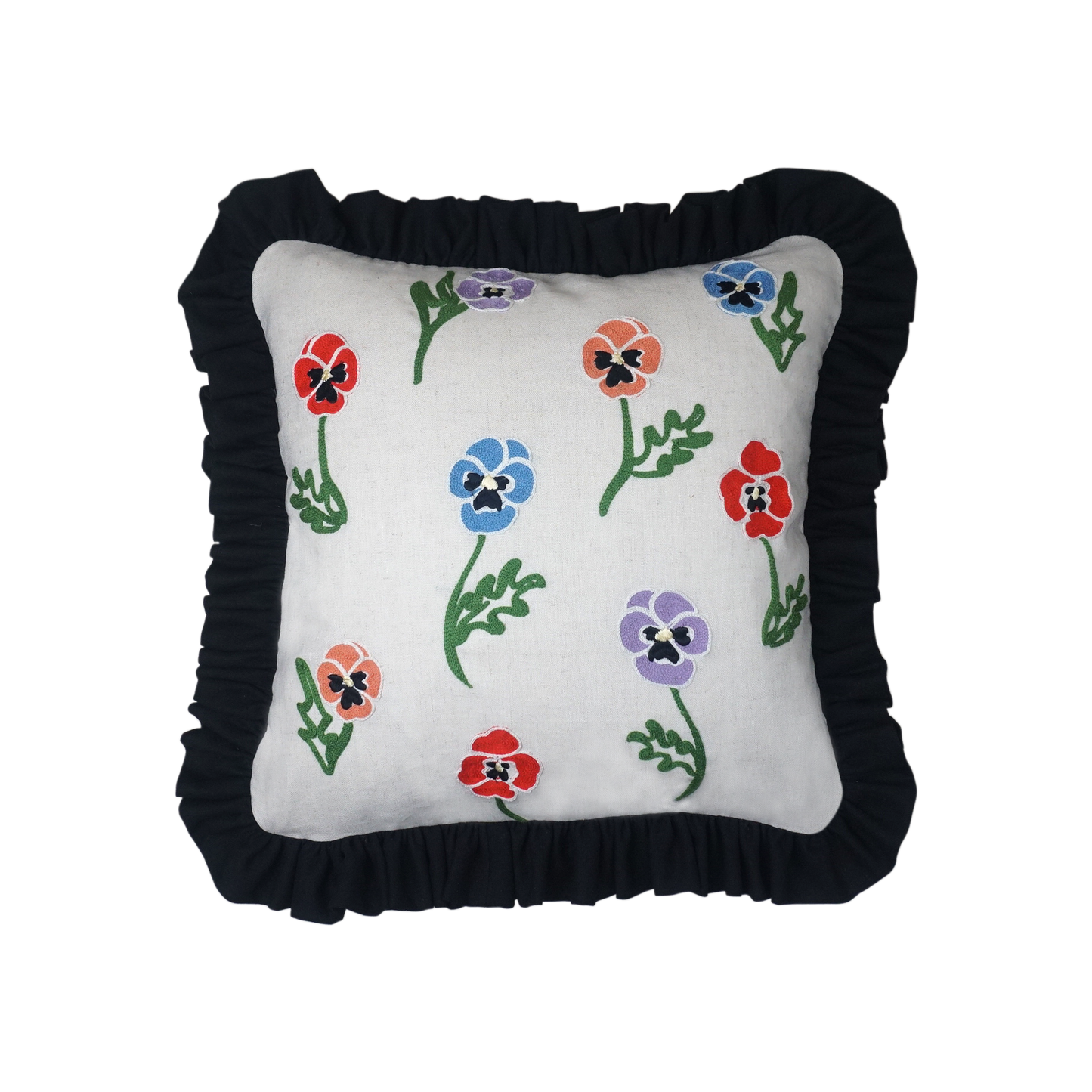 Lappliq, Winter Pansy Linen Cushion