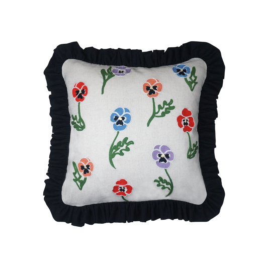 Lappliq, Winter Pansy Linen Cushion