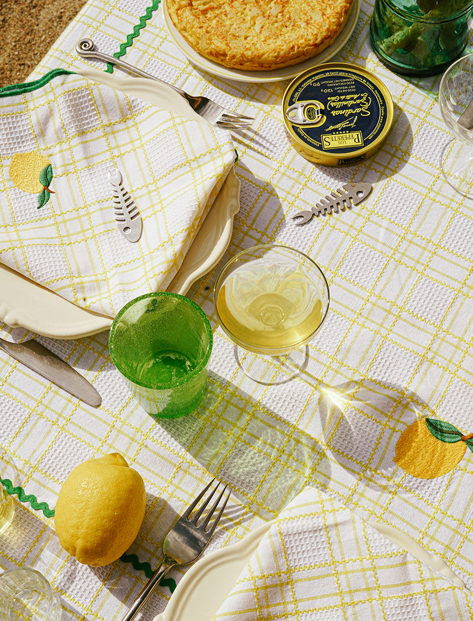 Yellow Embroidered Placemat in Yellow (Set of 2)