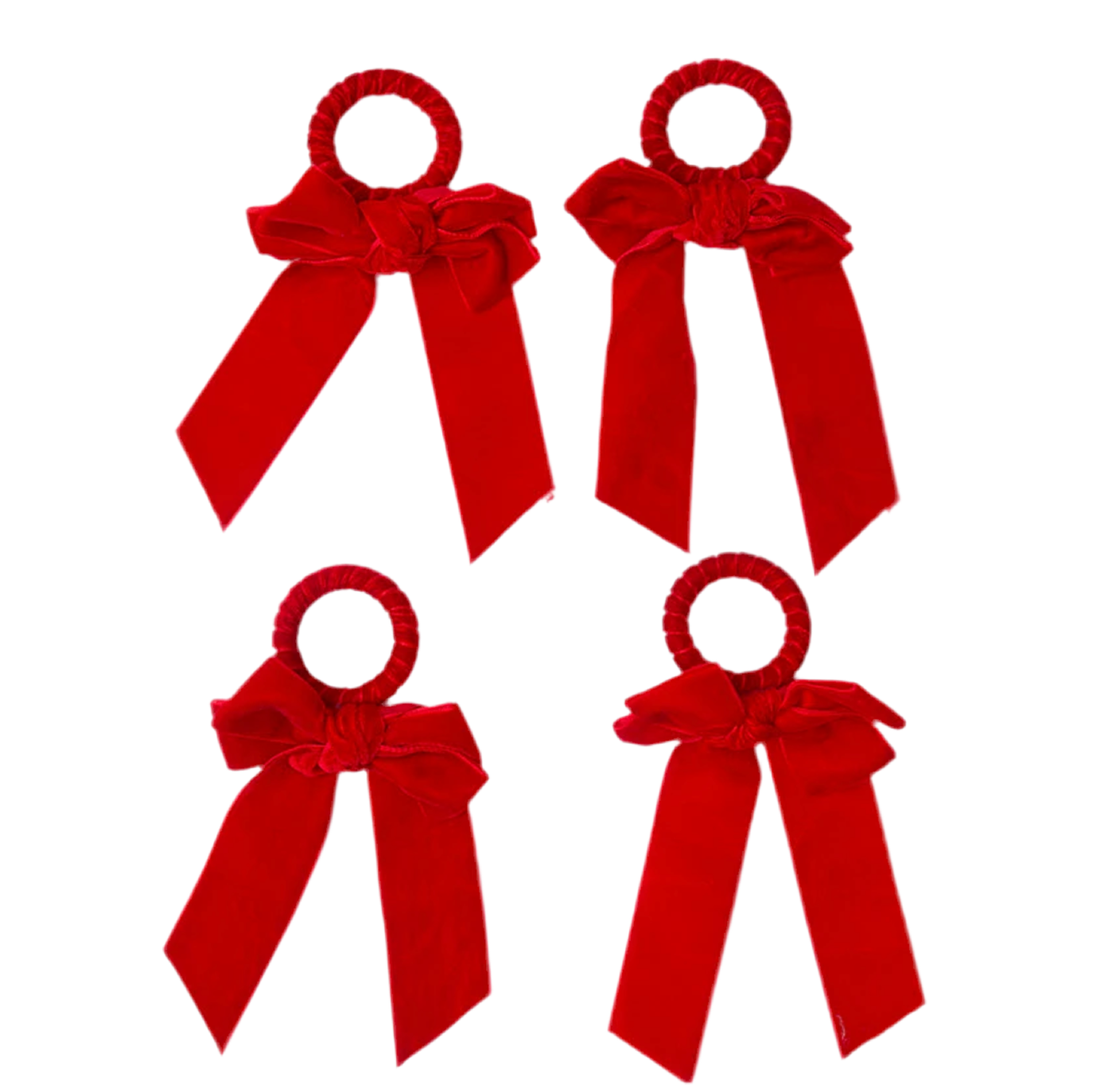 Voi Collective, Red Velvet Napkin Bow (Set of 4)