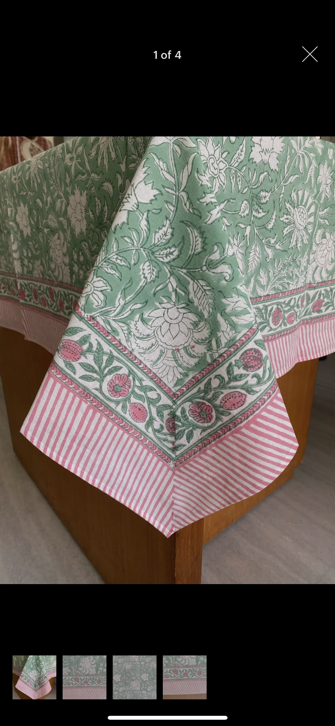 Sage Indian Hand Block Tablecloth