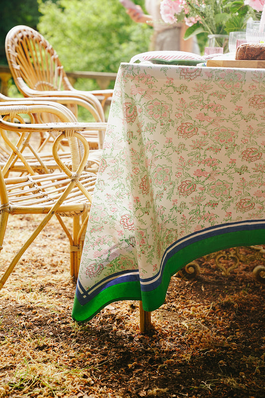 Pink and Green Tablecloth