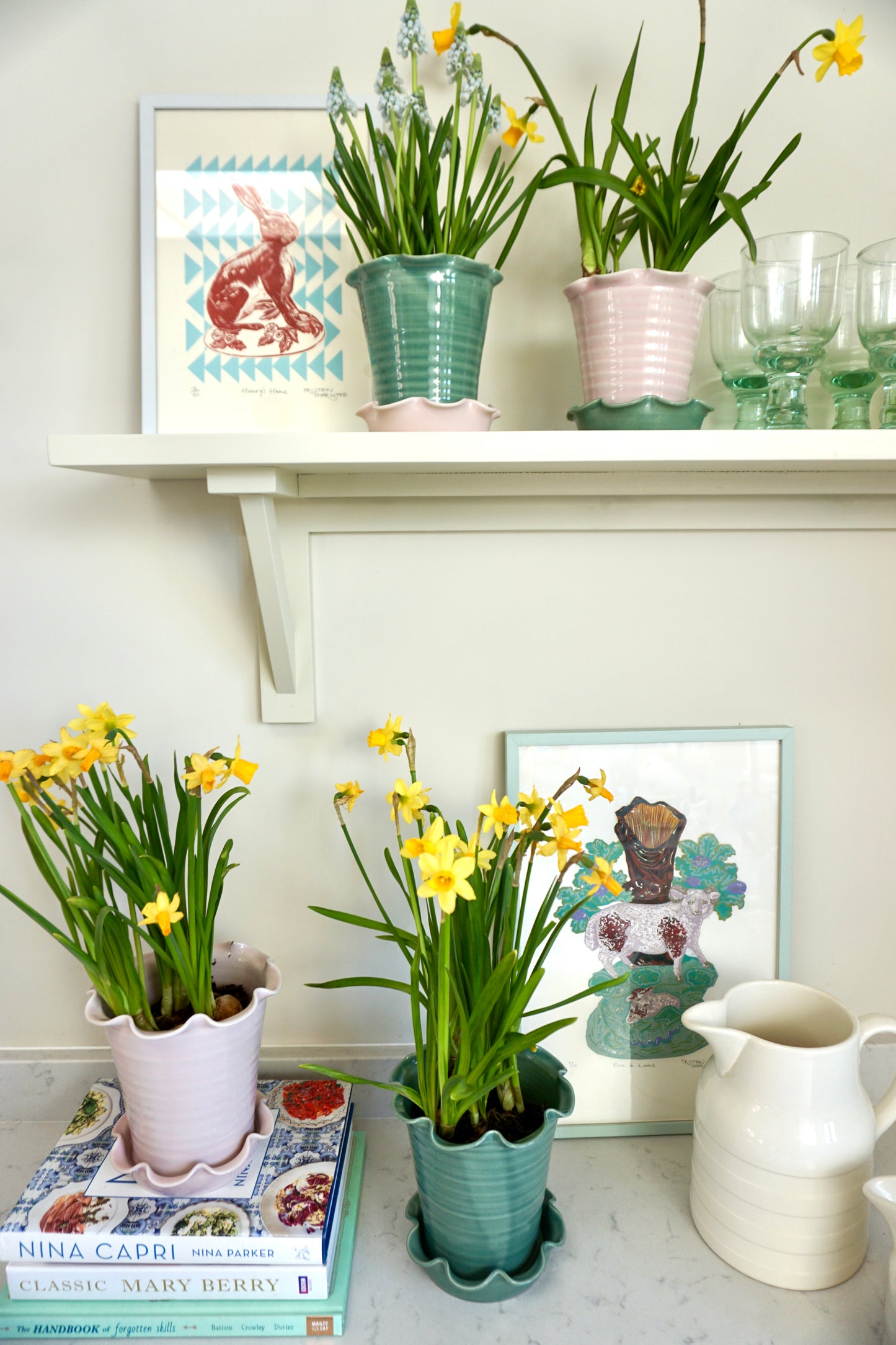 Domenica Marland x Paige Mitchell, Small Plant Pot in Pink or Green