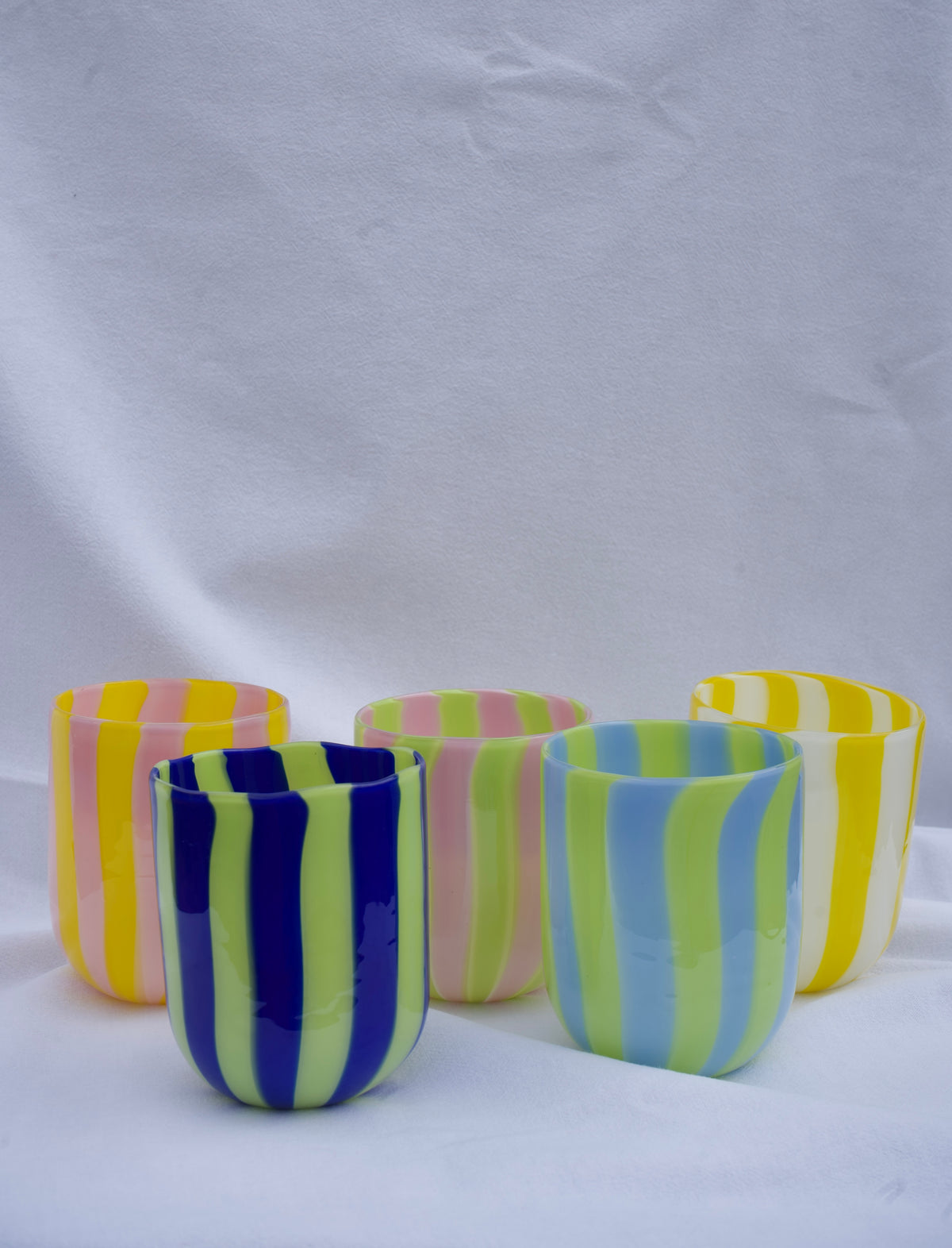 Set of Four Maxi Tumblers in Navy and Green