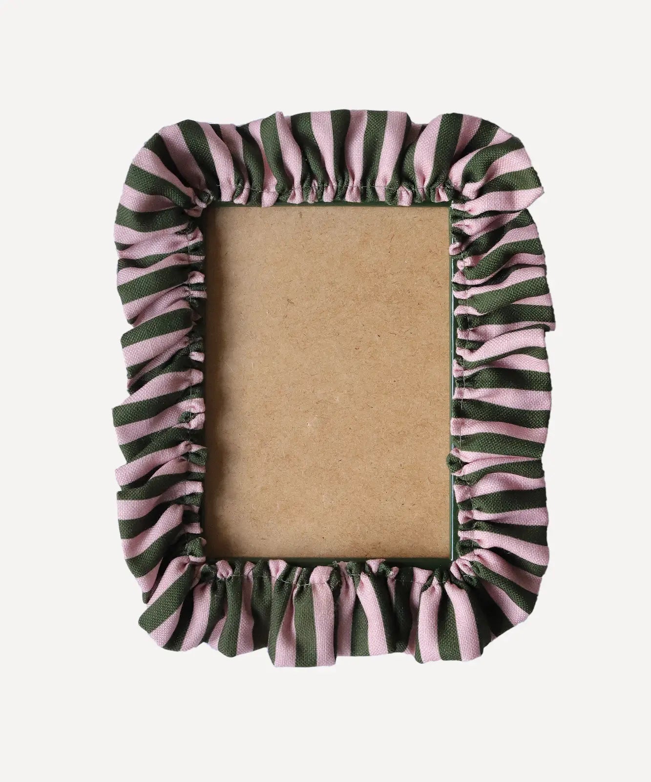 Bertola Home, Dark Olive & Rose Stripe Ruffle Frame