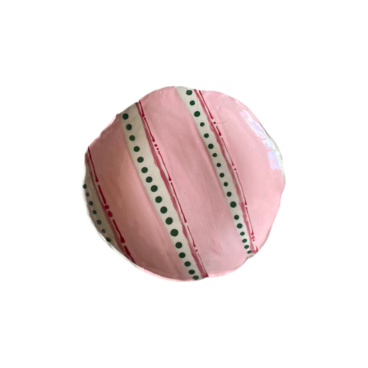 L&Clay Pink Stripe Small Plate