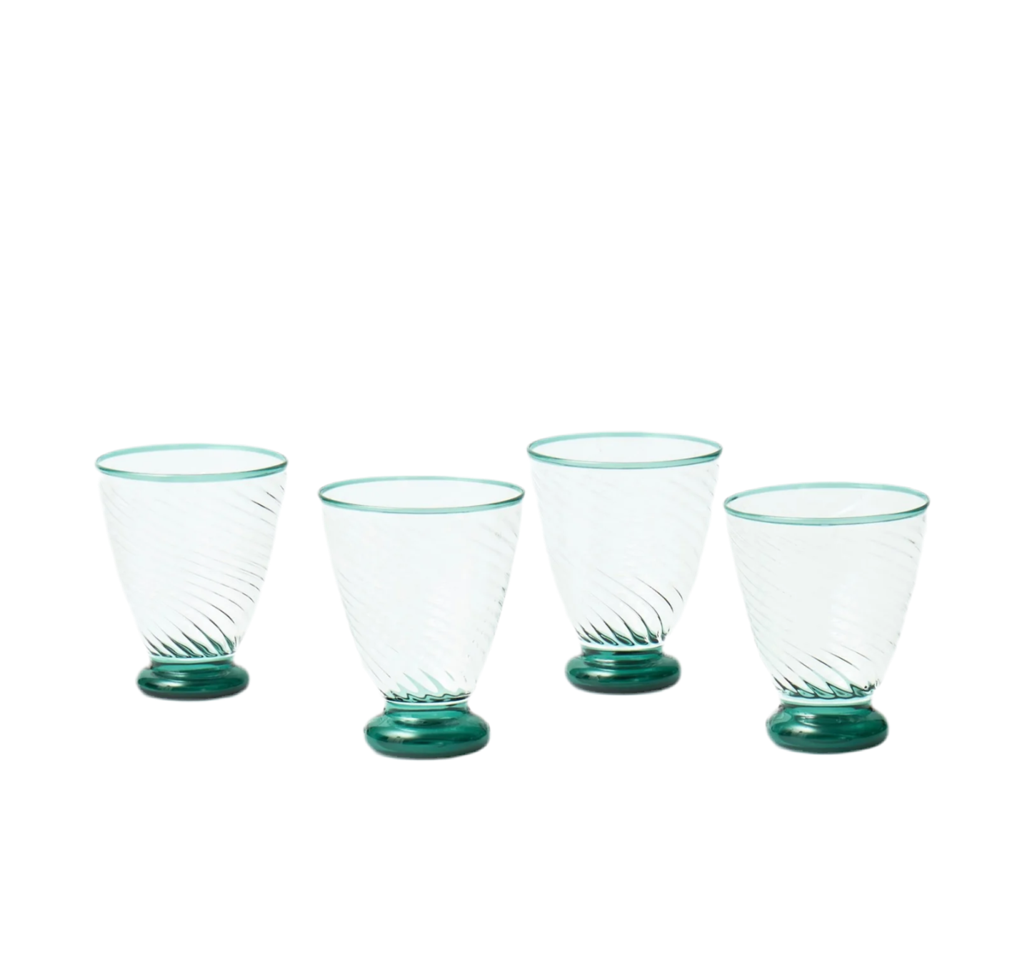Voi Collective, Valentina Green Footed Water Glass (Set of 4)