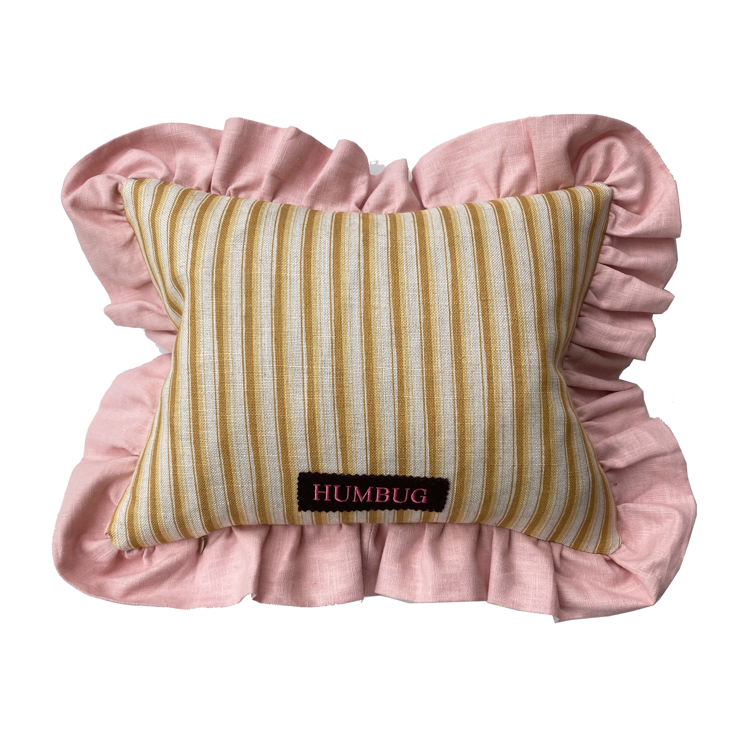 Studio Humbug,  Ruffle Cushion in Rhubarb