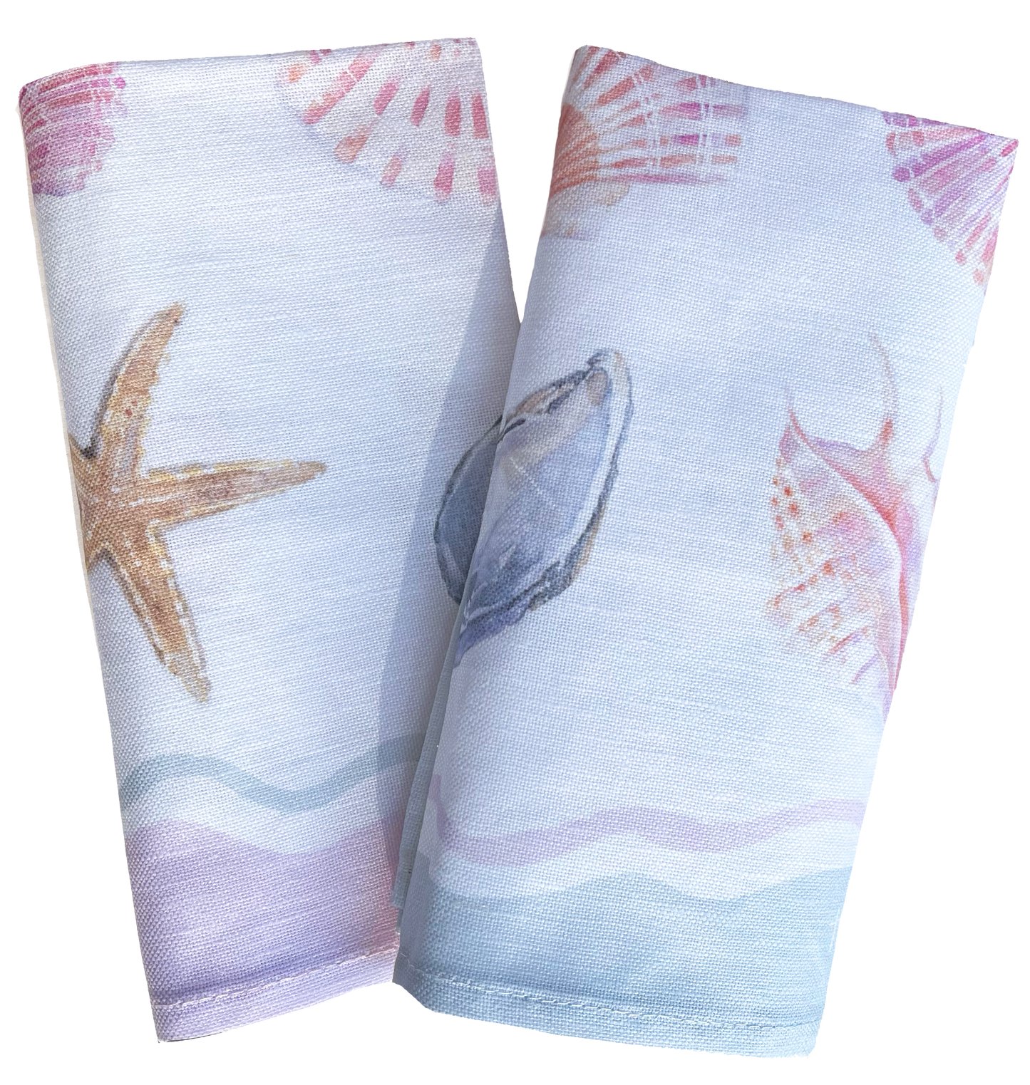 Hannah Watters, 'Salcombe Seashells' Linen Napkin Set of Four