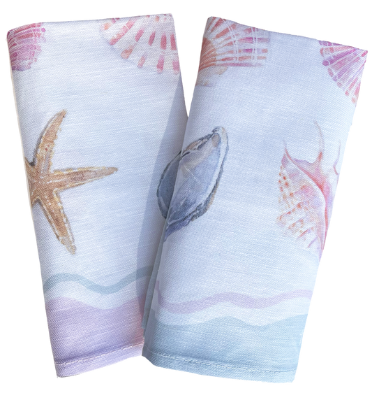 Hannah Watters, 'Salcombe Seashells' Linen Napkin Set of Four