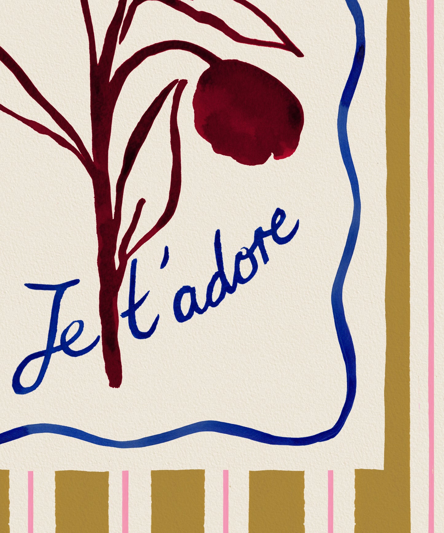 The Good Life Home, I Adore you (Je t'adore) - French Floral Love Art Print