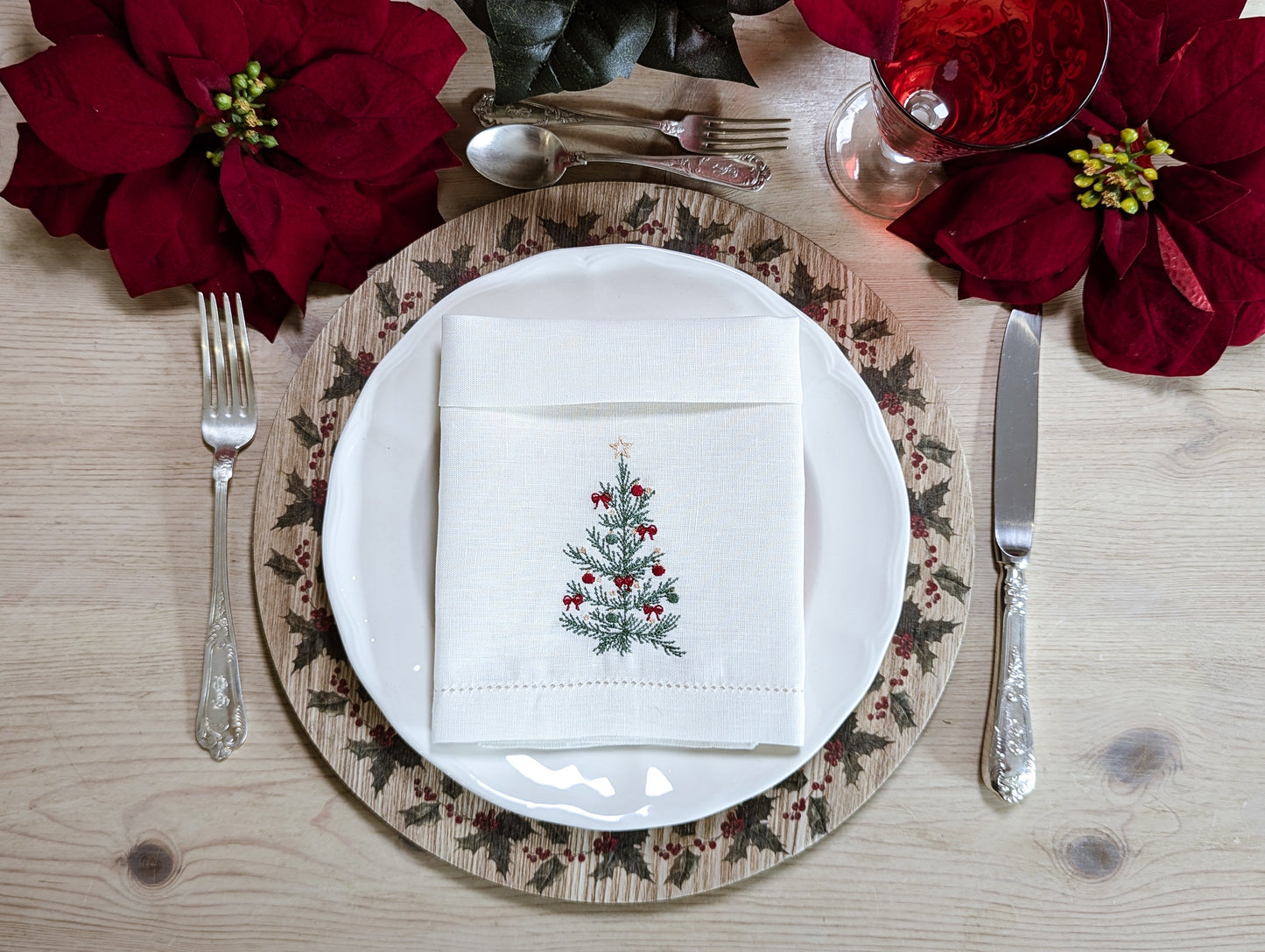 Petit Menage, Christmas Table Napkins, Set of Six