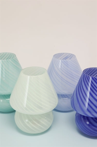 Pre-order, Mushroom Glass Lamp in Mint