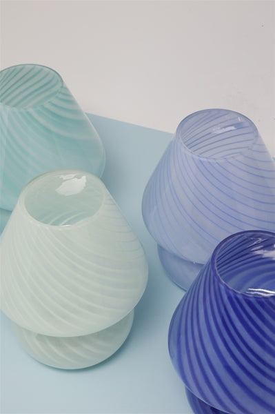 Pre-order, Mushroom Glass Lamp in Mint