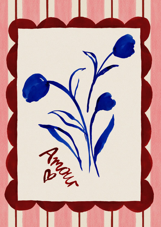 The Good Life Home, Love (Amour)- French Floral Love Art Print