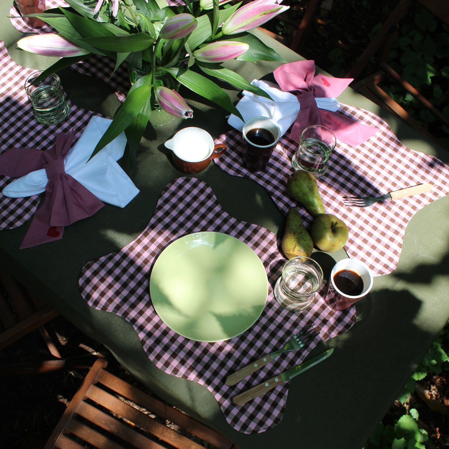 Mon Chou placemat pink/green gingham