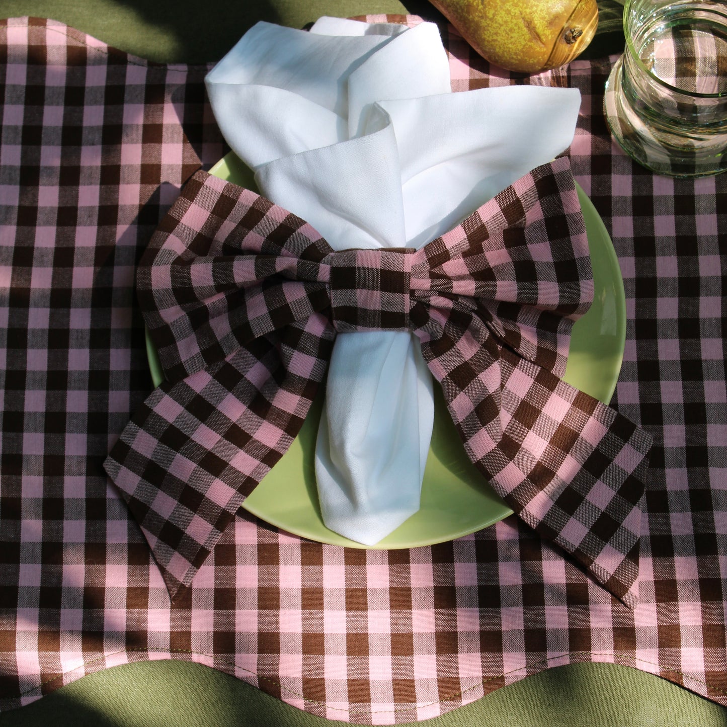 Mon Chou placemat pink/green gingham