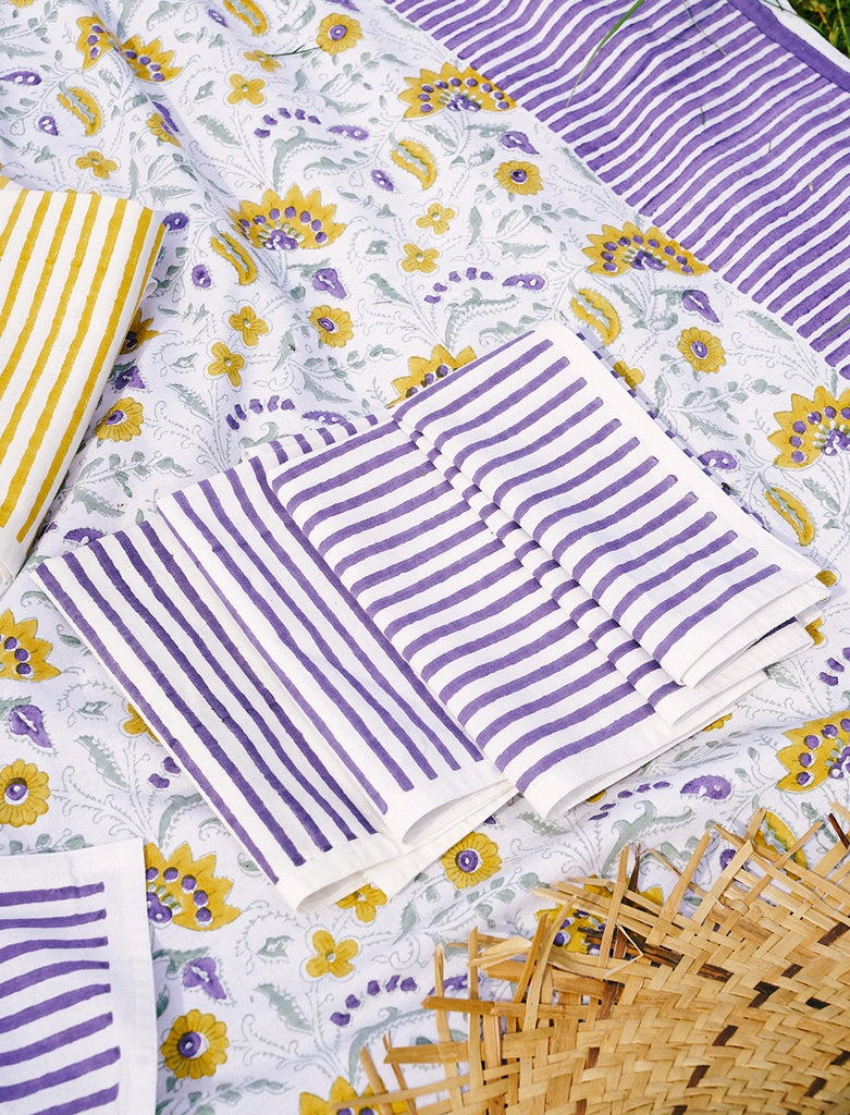 Purple and Yellow Tablecloth