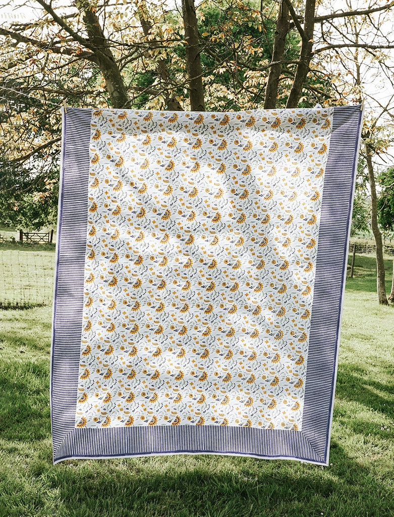 Purple and Yellow Tablecloth