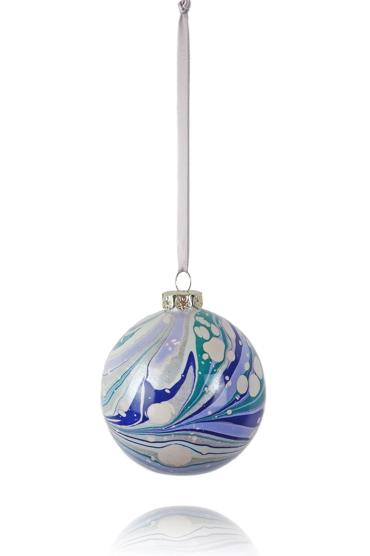 Wildmore Hand Marbled Large Glacier Bauble