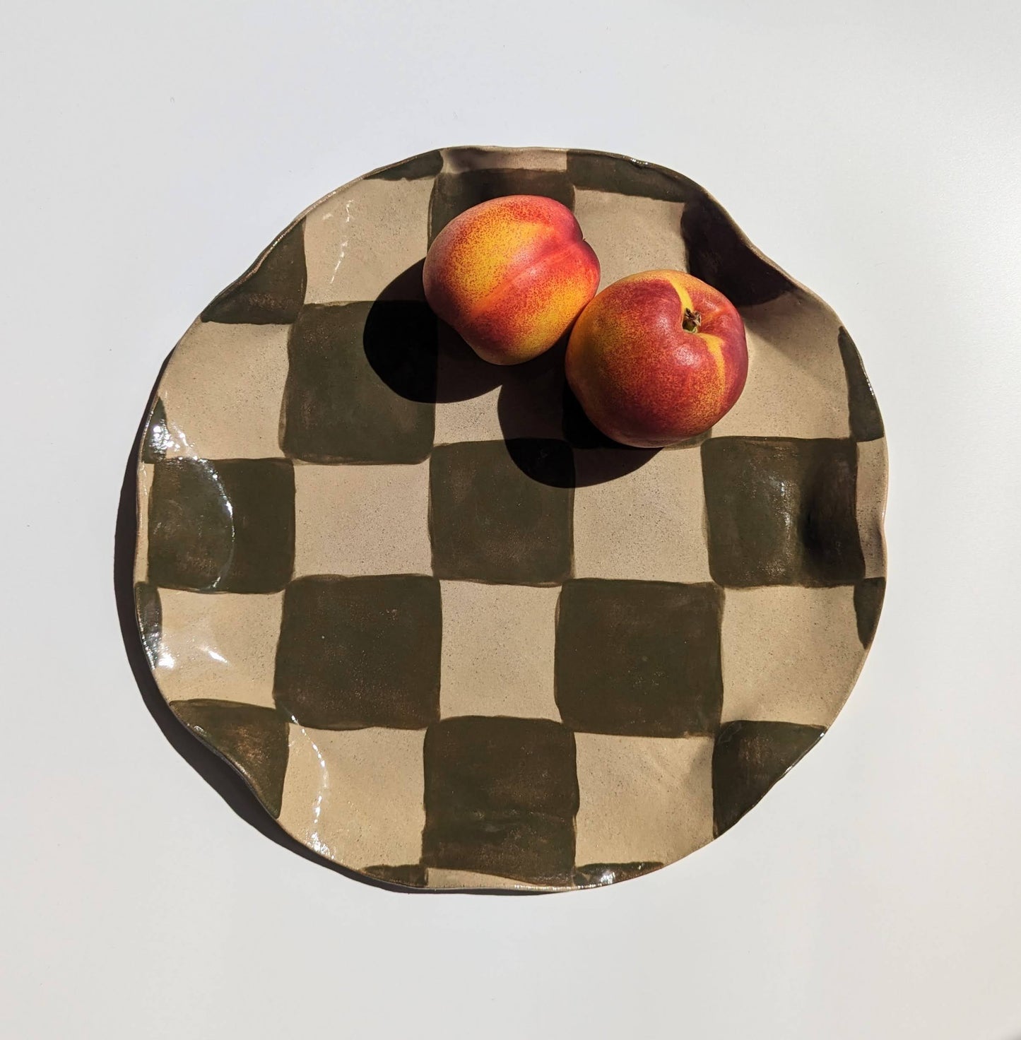 Rosie Gore, Green Wavy Check Serving Platter