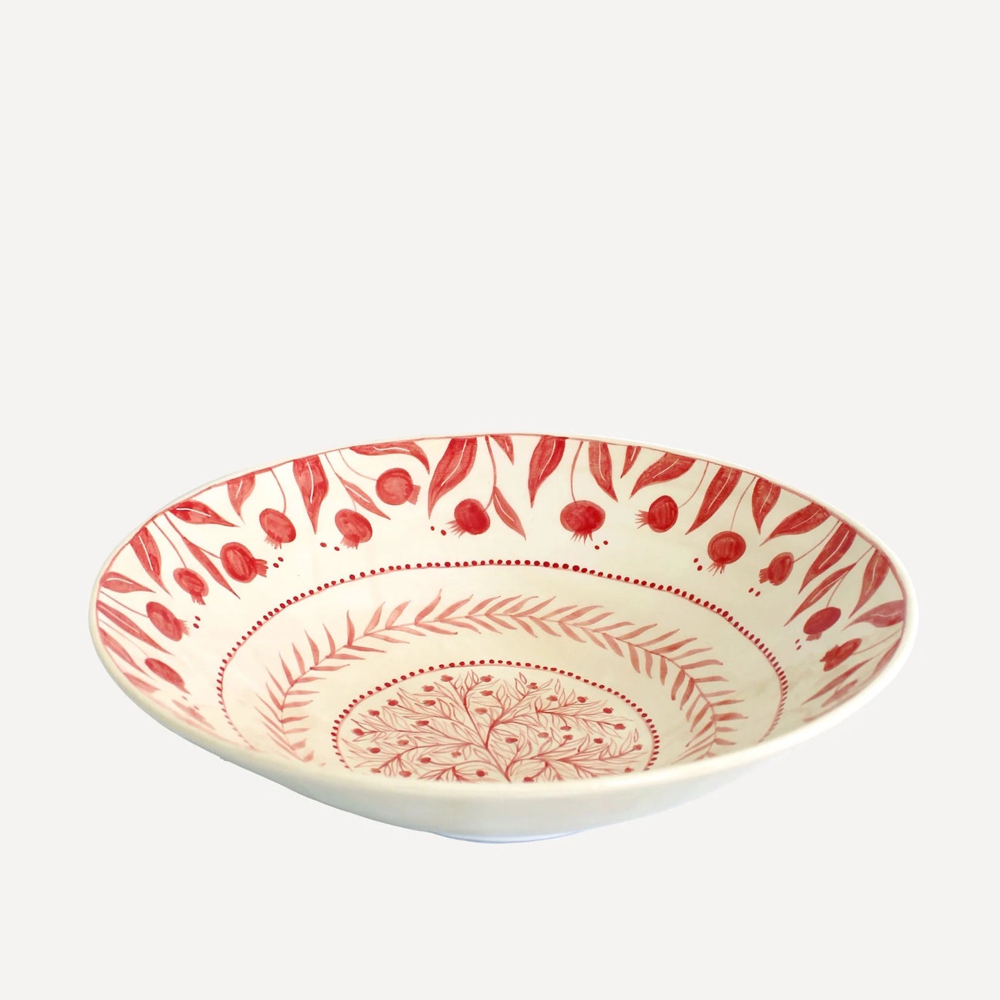 Rosanna Corfe, Hand Painted Pomegranate Serving Bowl - Red