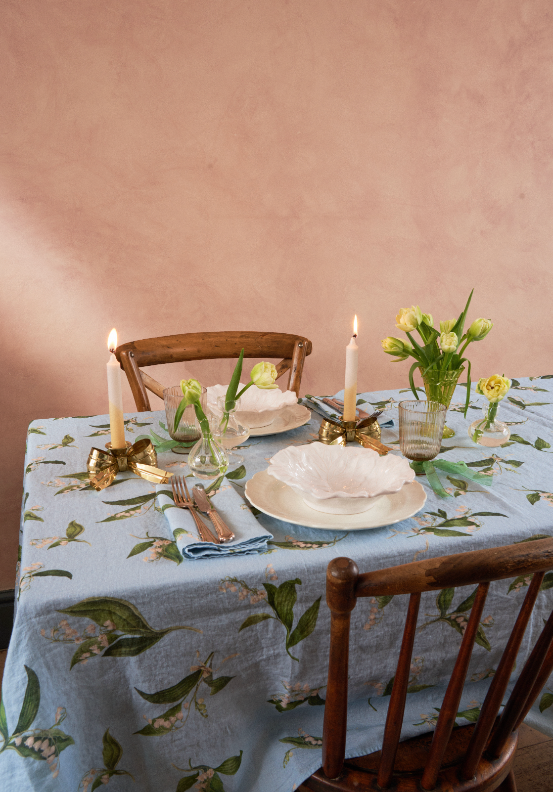 By Hope Lily Of The Valley Linen Tablecloth