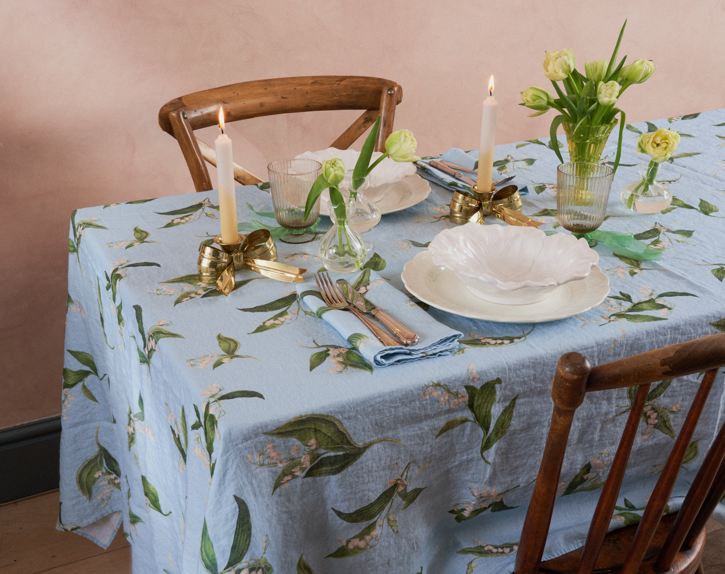 By Hope Lily Of The Valley Linen Tablecloth