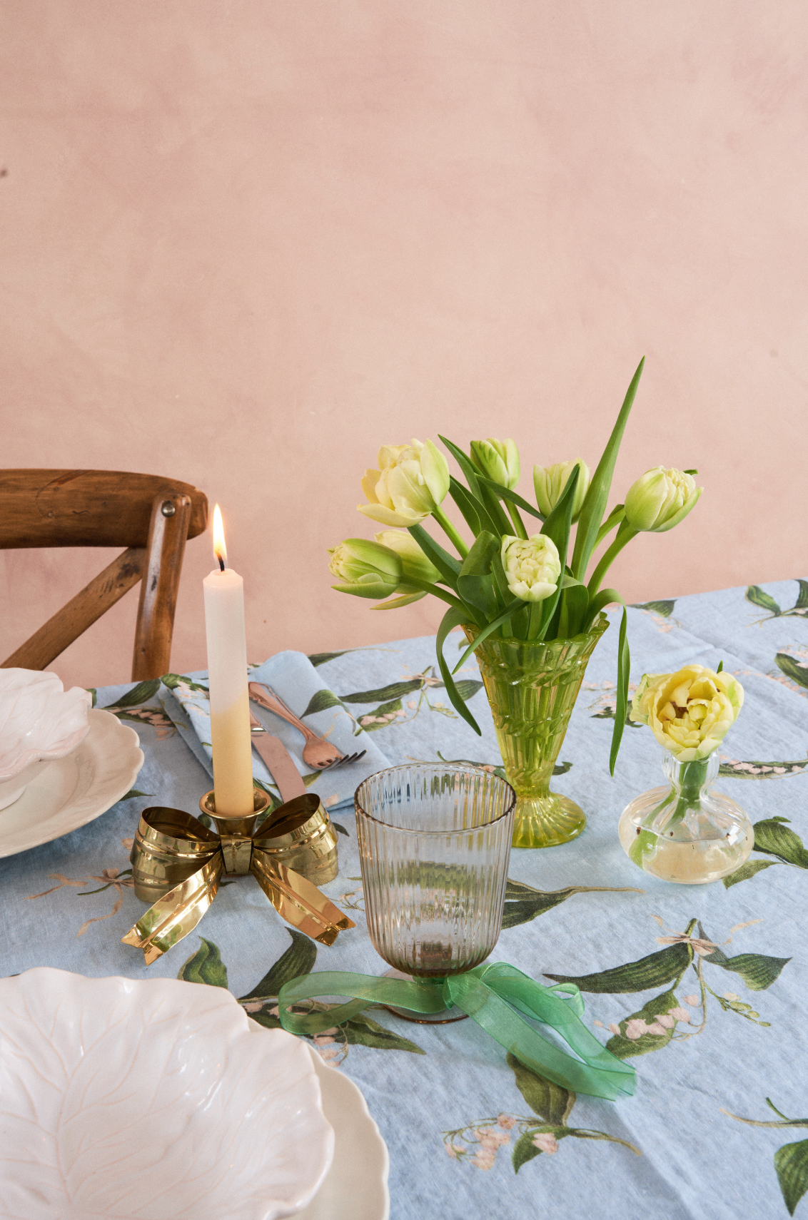 By Hope Lily Of The Valley Linen Tablecloth