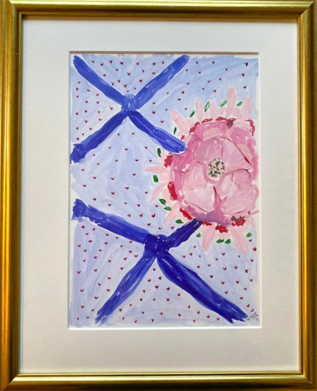 Tatiana Alida, 'Blue Ribbon and Flower Painting' 2021