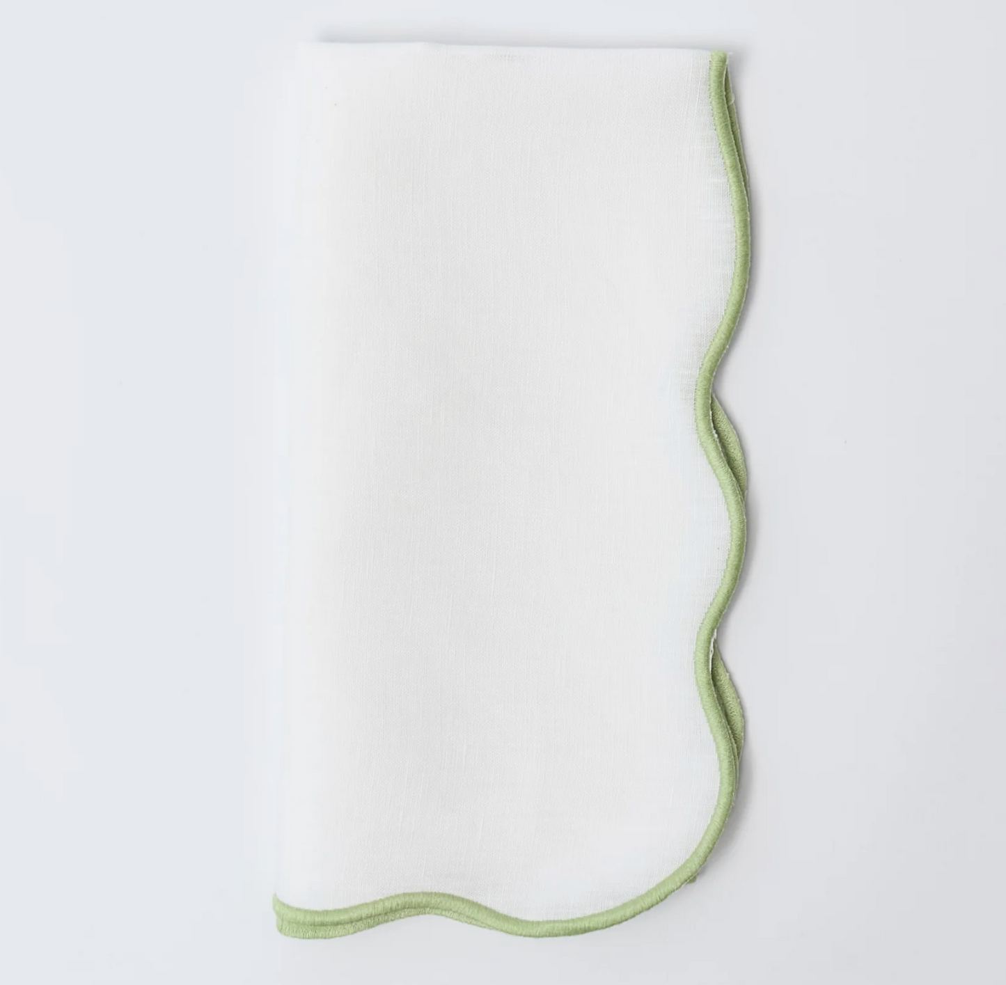 Voi Collective, Spring Green Scallop Linen Napkin (Set of 4)