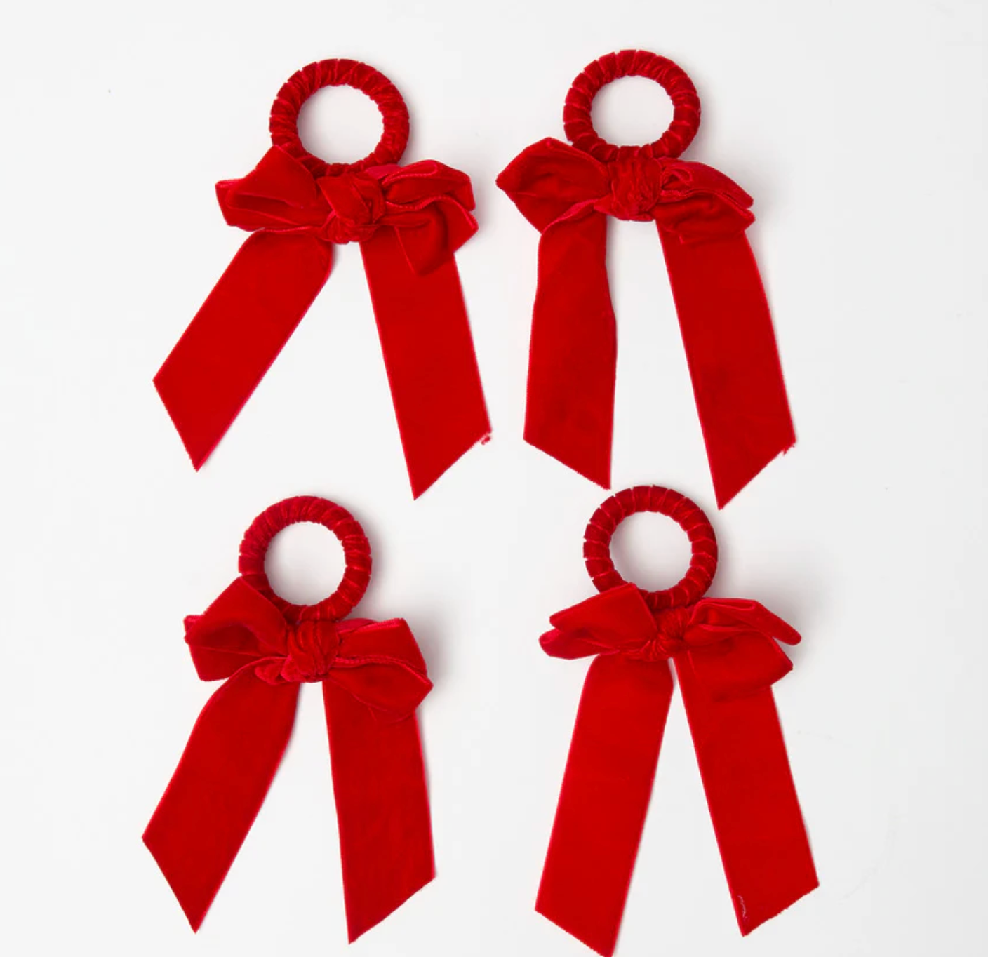 Voi Collective, Red Velvet Napkin Bow (Set of 4)