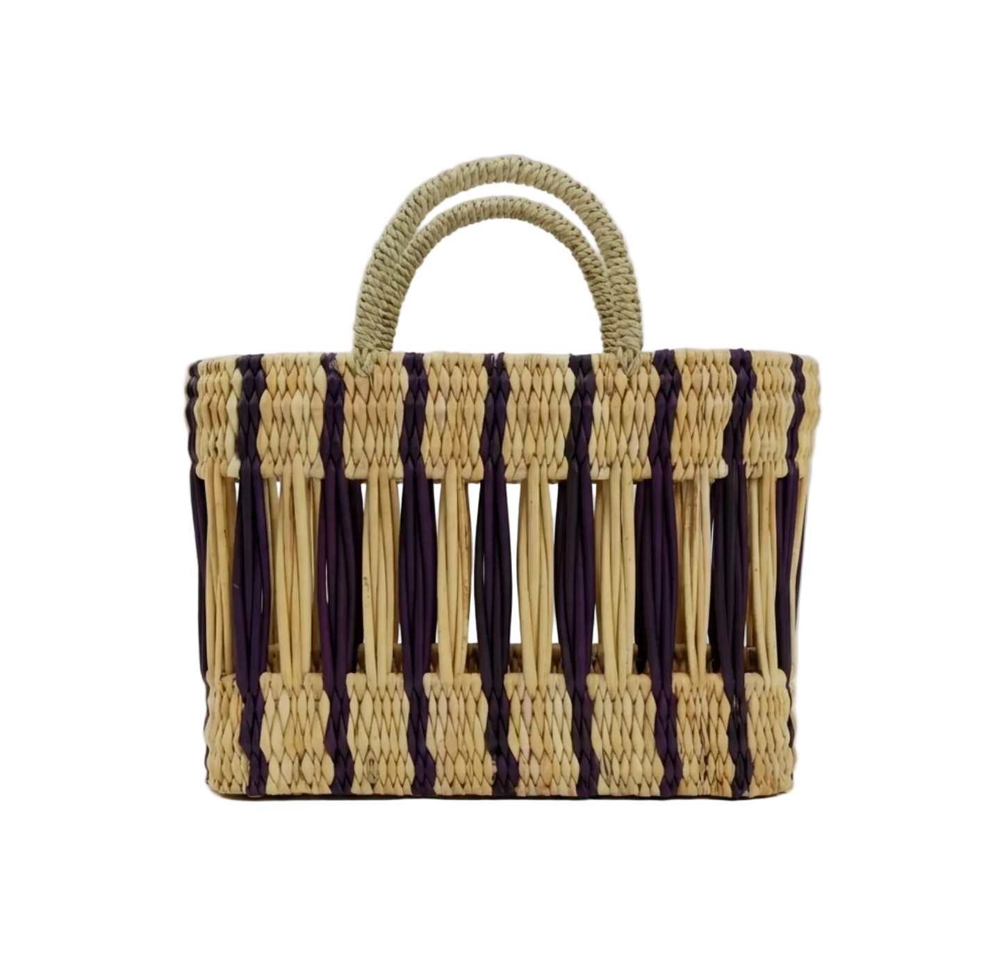 Two-Tone Reed Market Basket