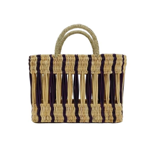 Two-Tone Reed Market Basket