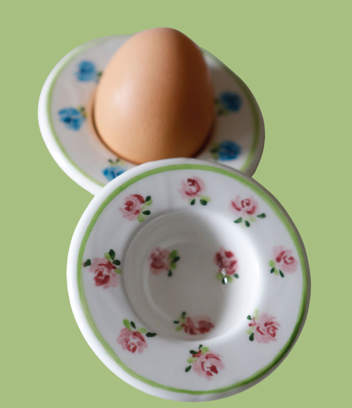 Sveva's Home Ceramic Floral Egg Holders Set of 4