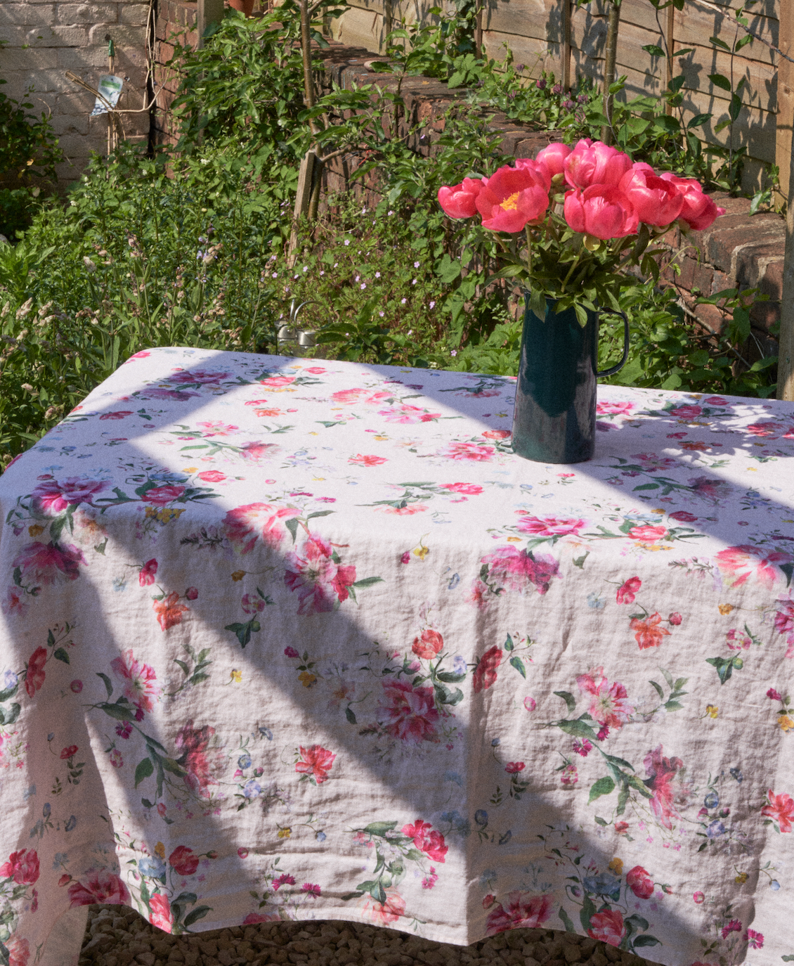 By Hope Peony Bloom Linen Tablecloth