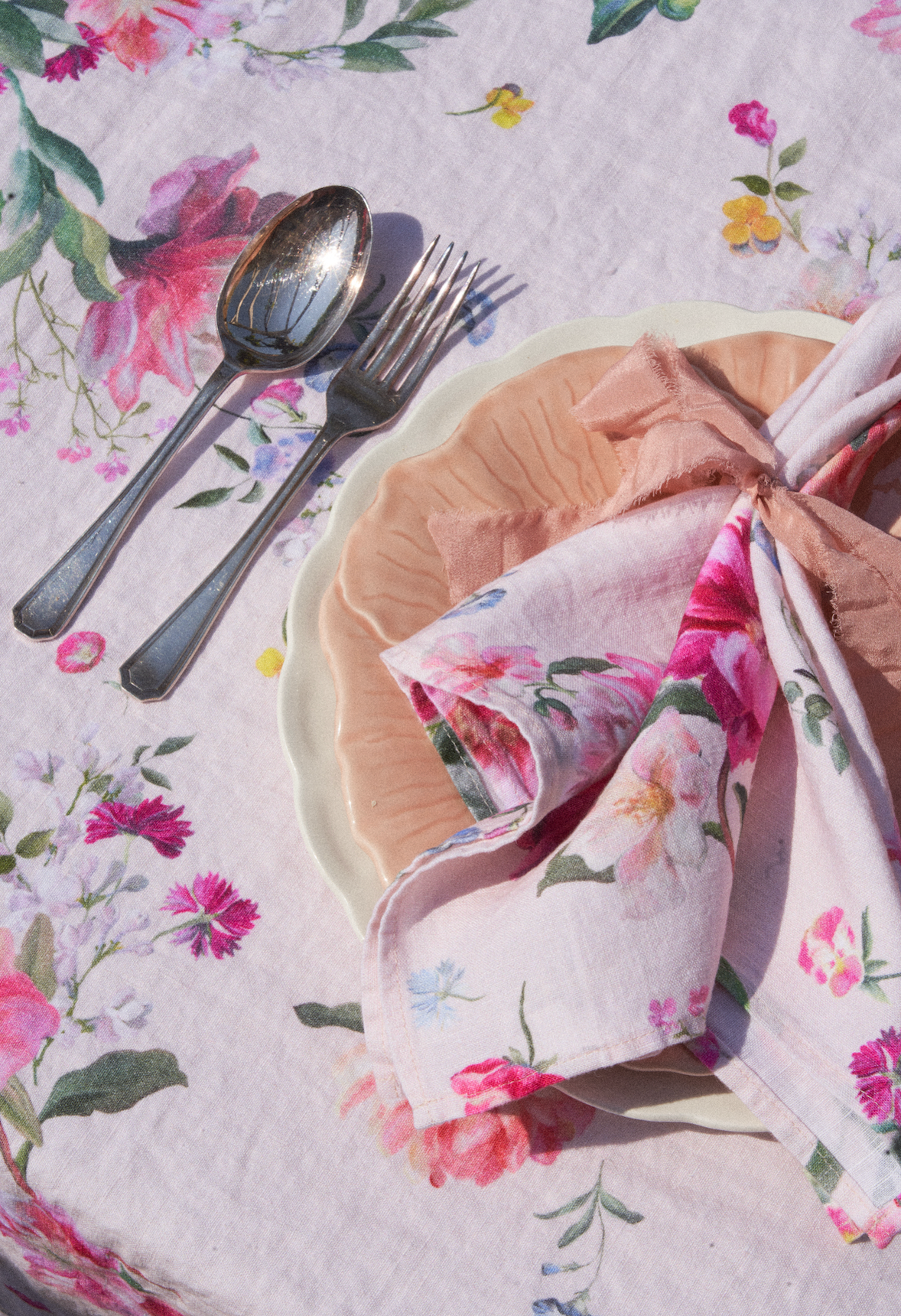 By Hope Peony Bloom Linen Napkin