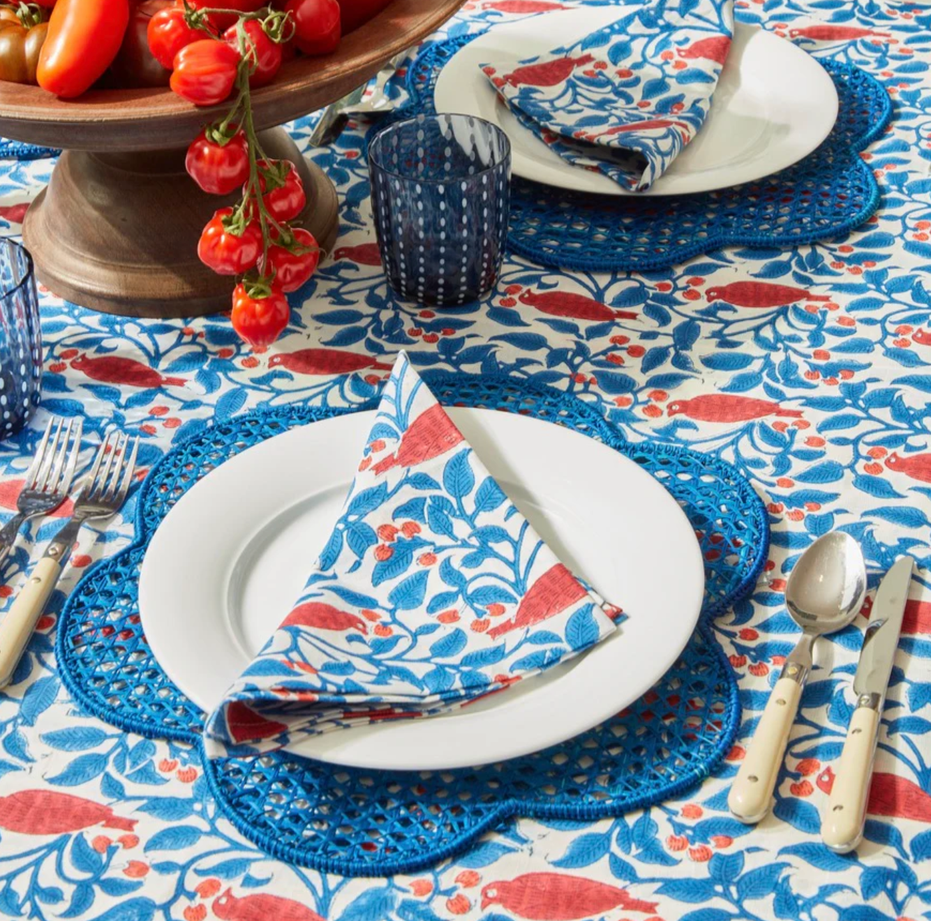 Voi Collective, Blue Woven Clouds Placemats Set of Four