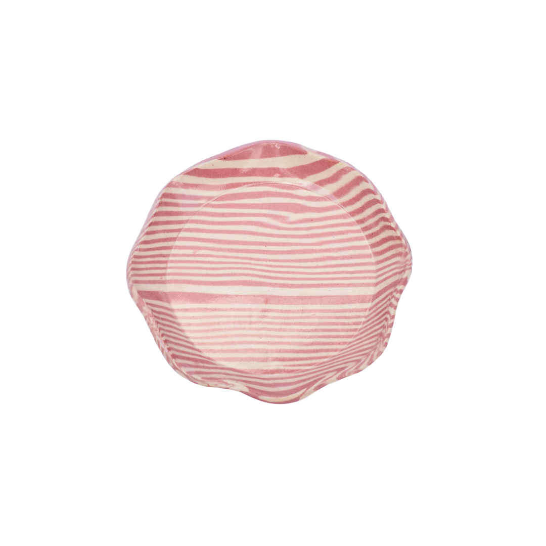 Plop Pottery, Pink Striped Trinket Dish