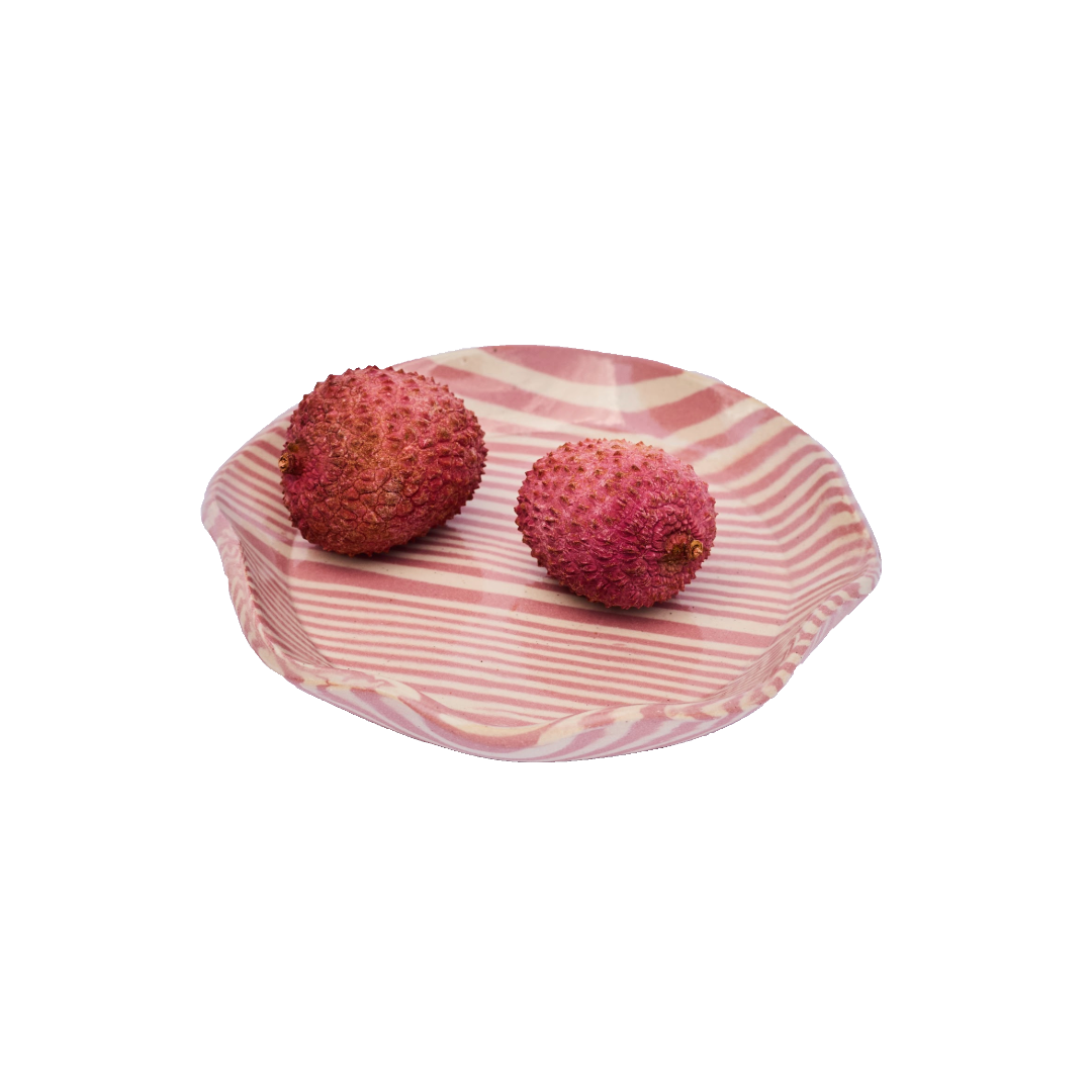 Plop Pottery, Pink Striped Trinket Dish