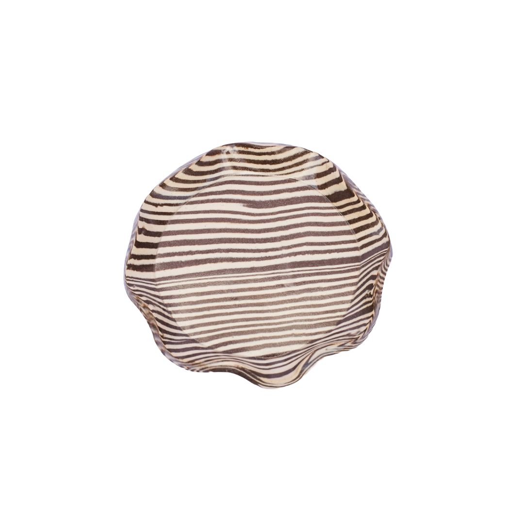 Plop Pottery, Brown Striped Trinket Dish