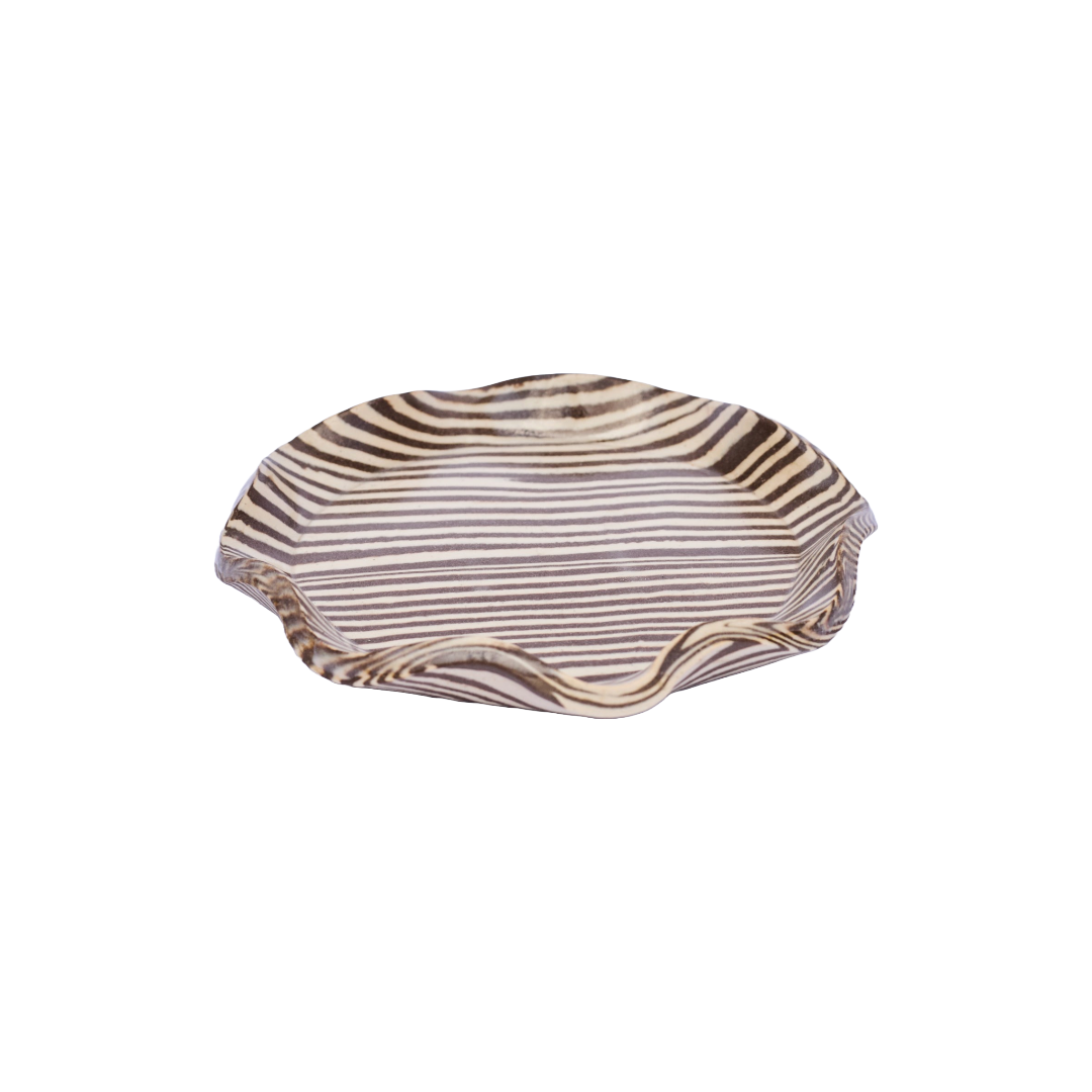 Plop Pottery, Brown Striped Trinket Dish