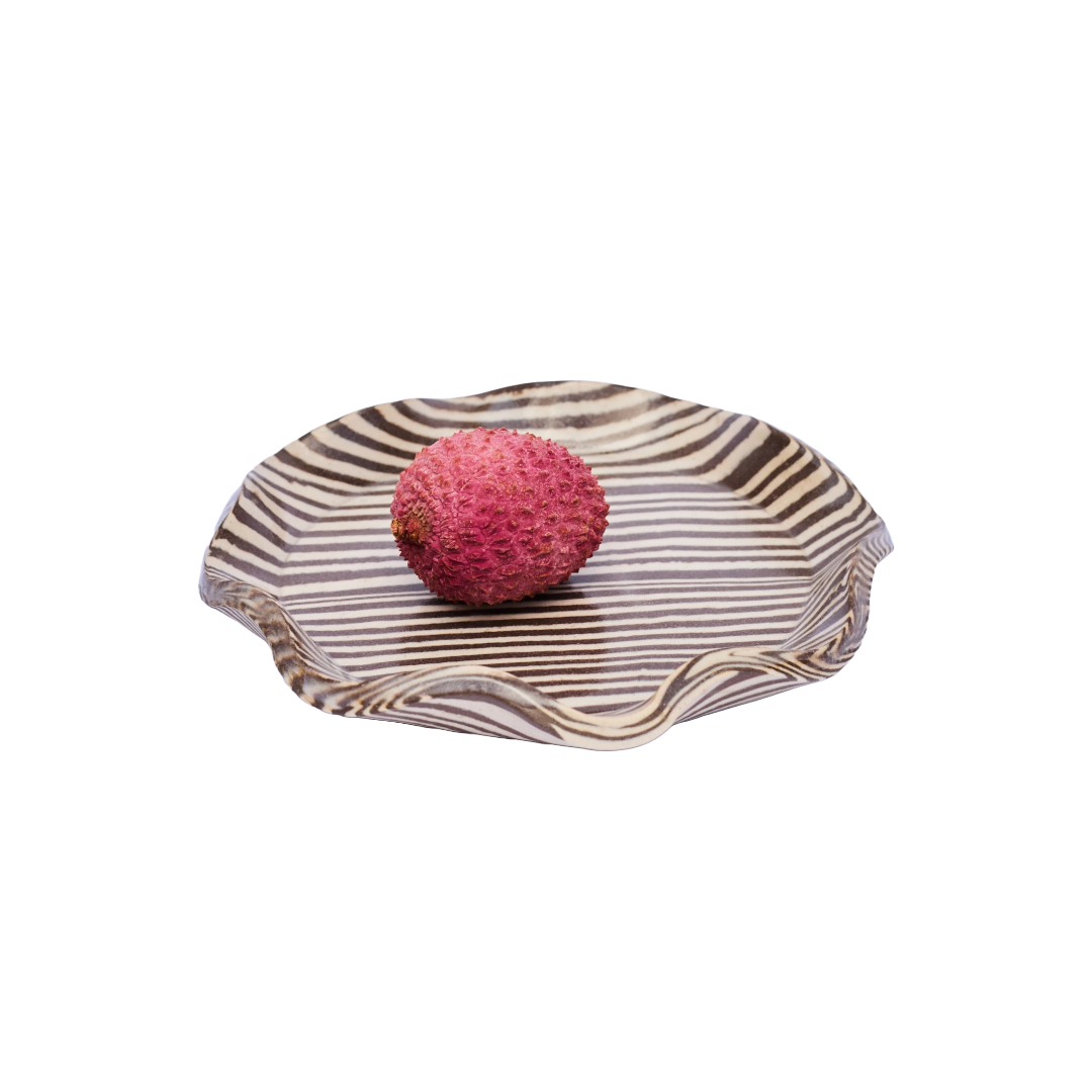 Plop Pottery, Brown Striped Trinket Dish