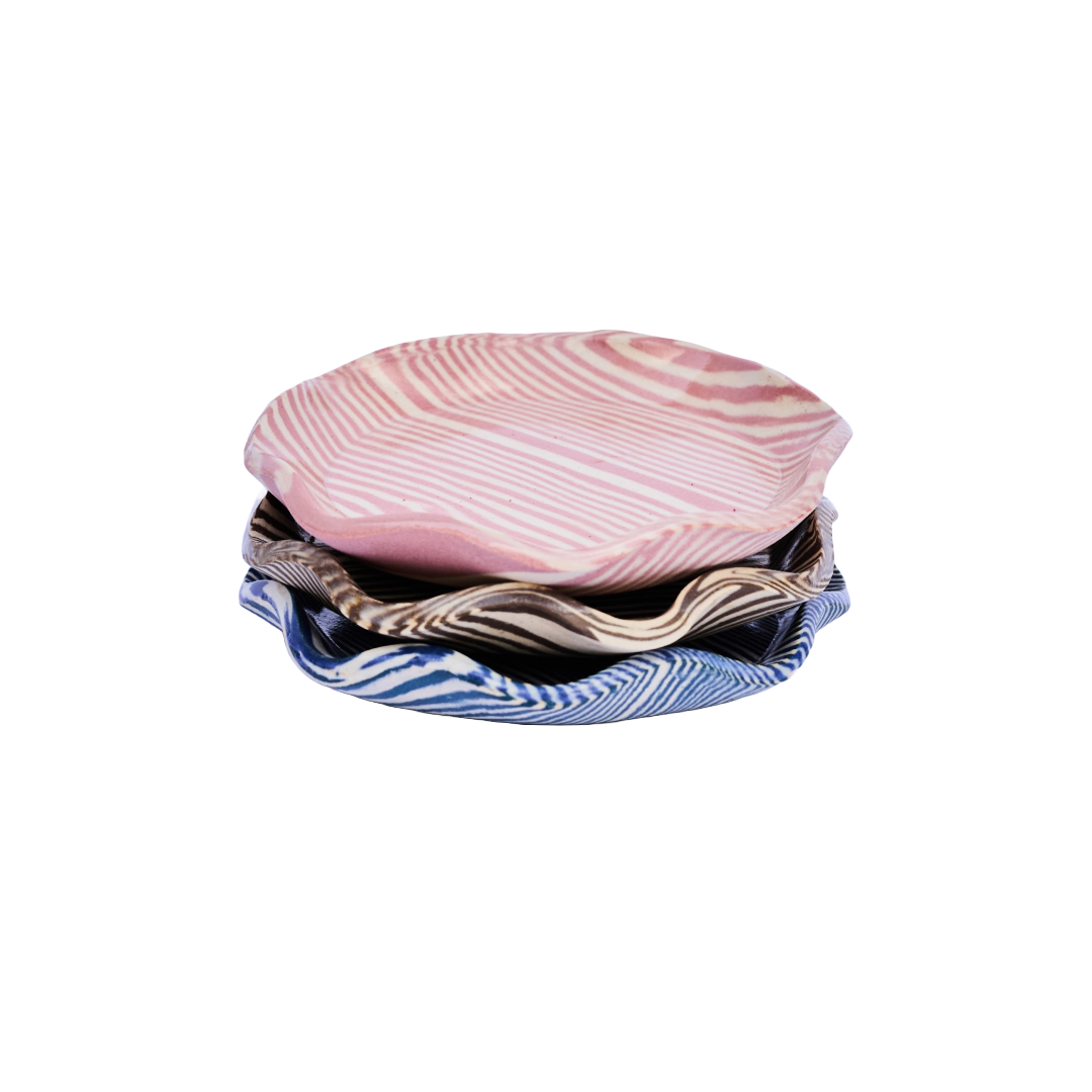 Plop Pottery, Colbat Striped Trinket Dish